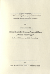 Die mittelniederdeutsche Verserzählung „De deif van Brugge“