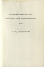 Reynke de Vos. Ein Beitrag zur Grammatik der frühen Lübecker Druckersprache