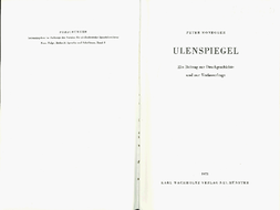 Ulenspegel. Ein Beitrag zur Druckgeschichte und zur Verfasserfrage